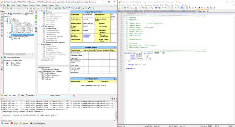 ISE and Notepad++ docked side-by-
side