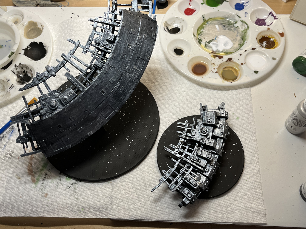 Large and Small Space station painted
