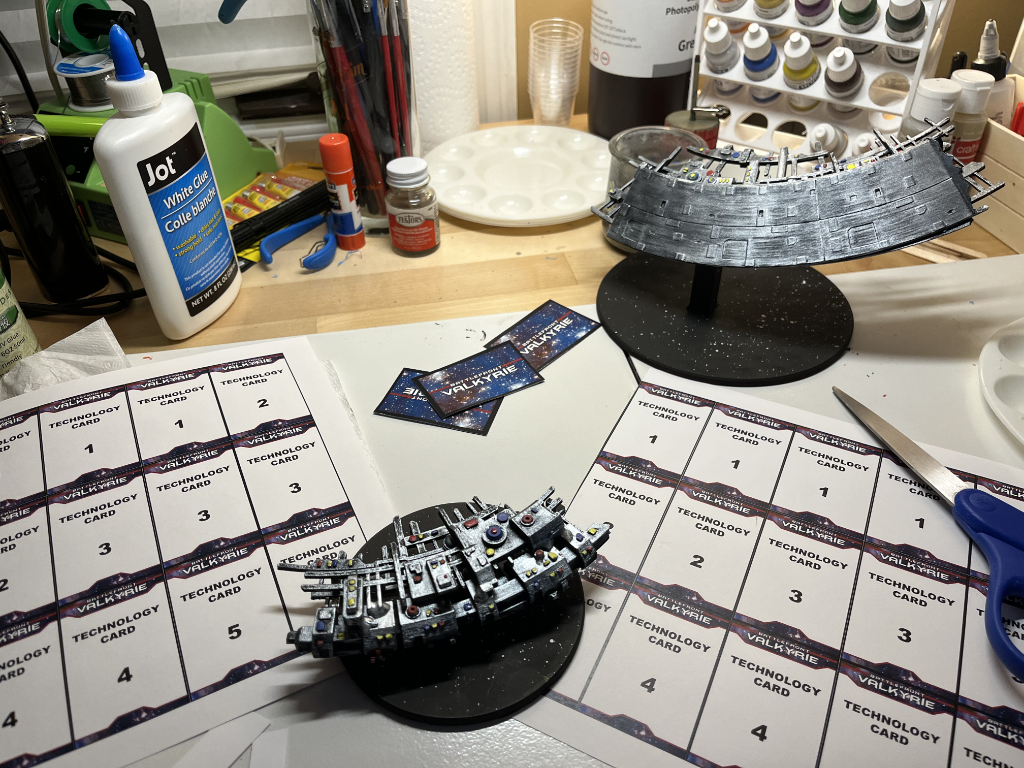 Space stations and cards